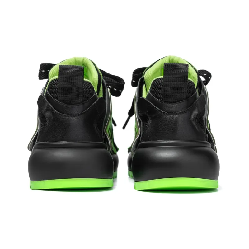 PMT Cushioned Anti-Slip Wear-Resistant Waterproof And Breathable Coverage Low-Top Casual Shoes Unisex Black Green-4