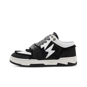Resistant To Connectivity Lightning Shoes Low-Top Skateboard Shoes Unisex Denim Black