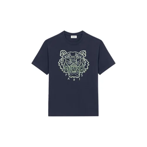 KENZO Classic Tiger Head T-Shirts Men Navy Blue