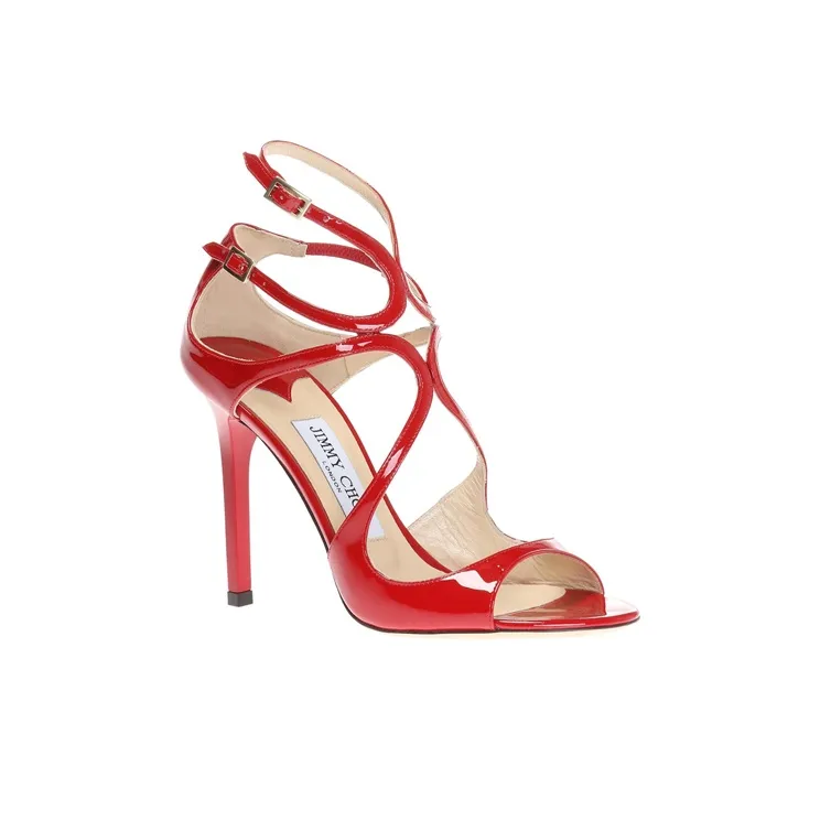 Jimmy Choo Ivette One-Strap Sandals 10cm Women's Red-2