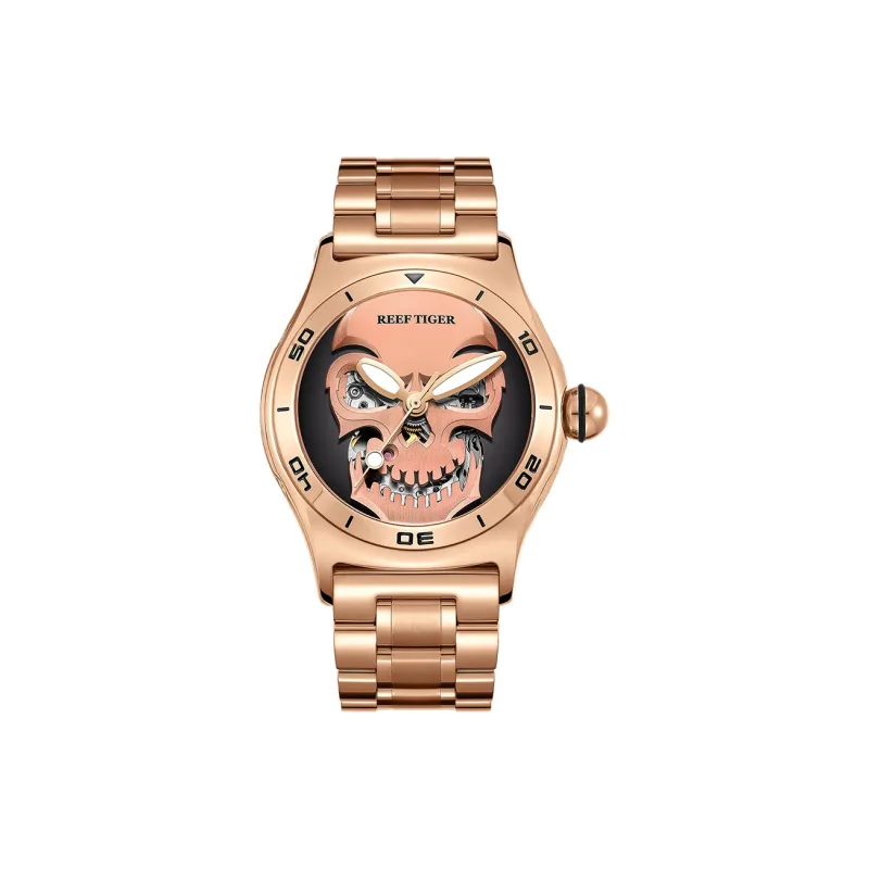 REEF TIGER Automatic Mechanical Movement Men's Watches Black Dial-0