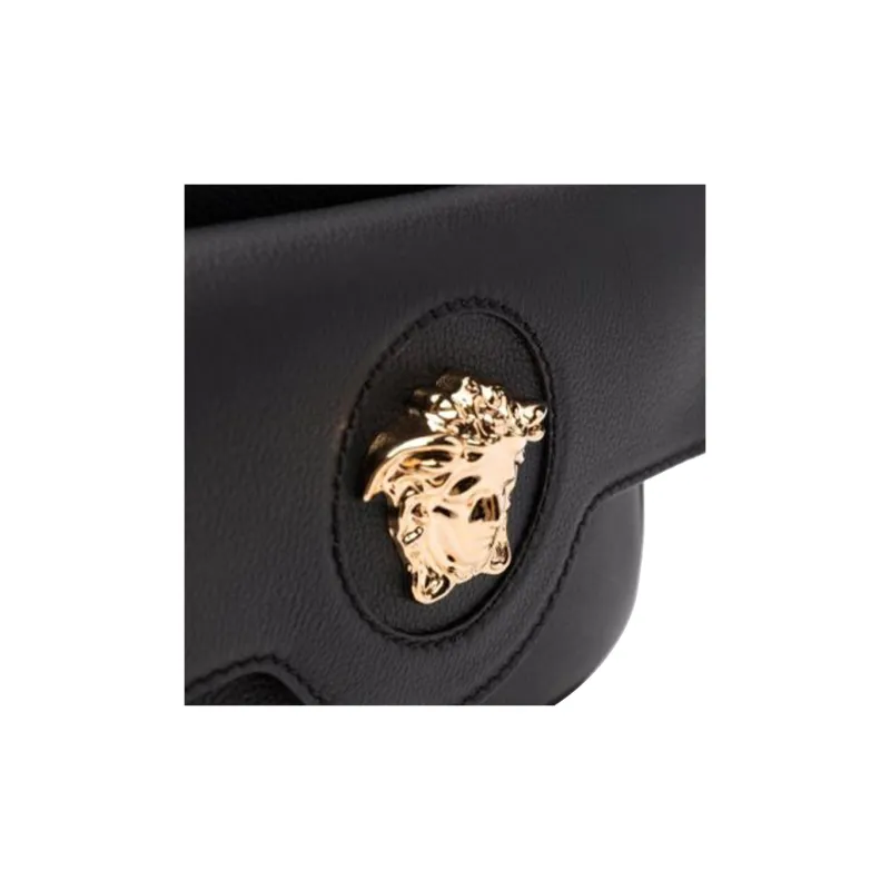VERSACE Leather Shoulder Bag Crossbody Bag Women's Black-2
