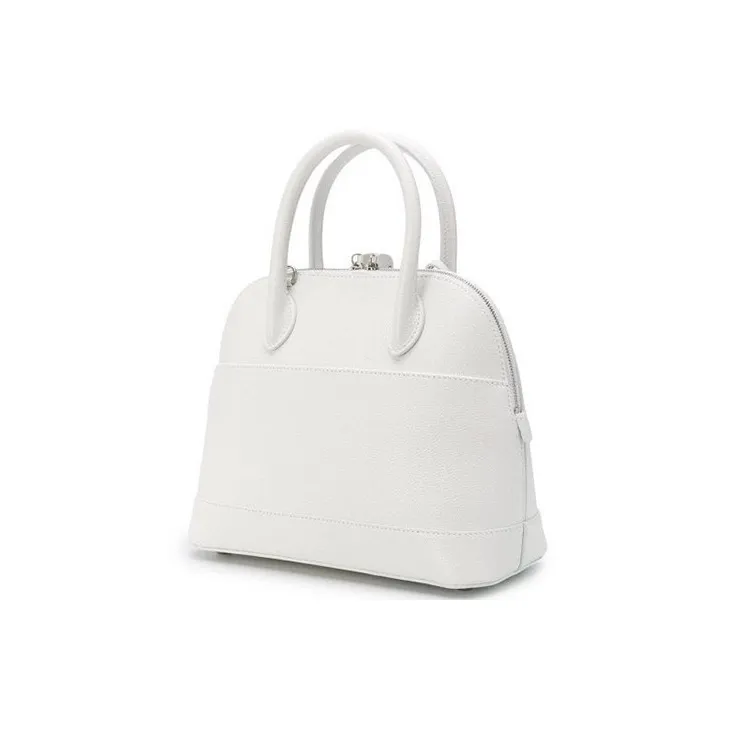 Balenciaga Ville Cow Leather Handbag Shoulder Bag Crossbody Bag Small Size Women's White-3