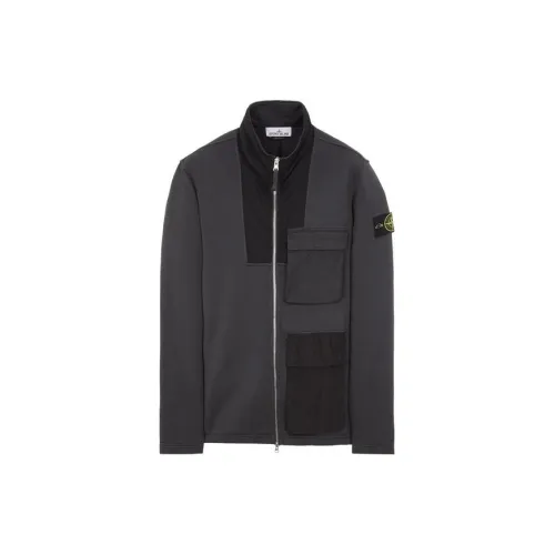 STONE ISLAND Mixed Fabric HYPE-TC Series Jackets Men Charcoal Gray