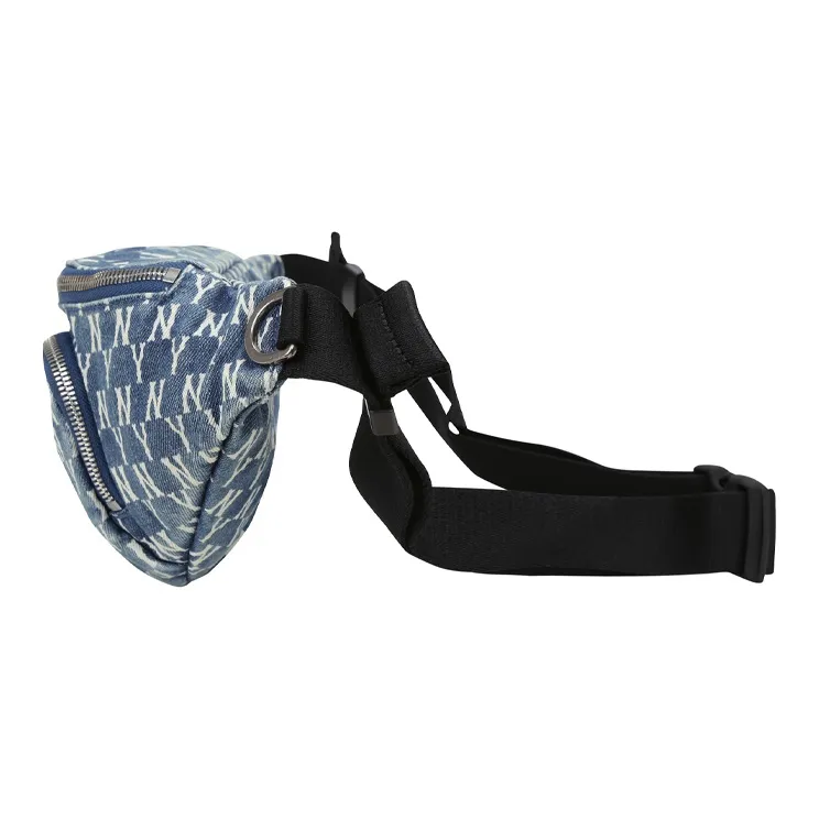 MLB Monogram Collection Cotton Crossbody Bag, Fanny Pack Regular Unisex Denim Blue-5