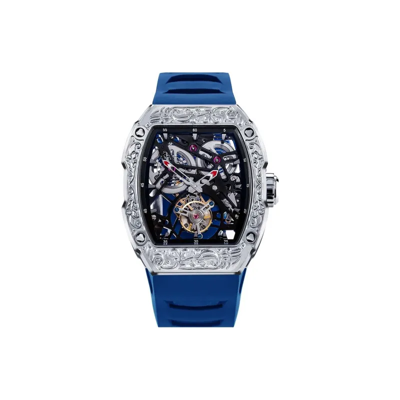 VRQ Universe N2 Mechanical Movement Rubber Strap Watch Men's Watches Cut Out Dial-13