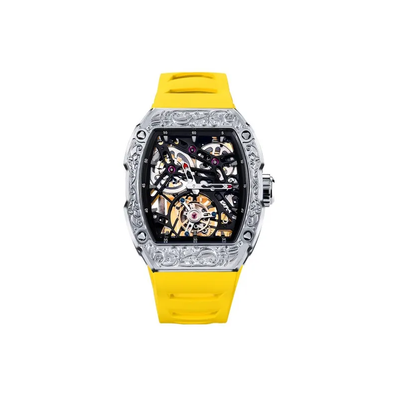 VRQ Universe N2 Mechanical Movement Rubber Strap Watch Men's Watches Cut Out Dial-15