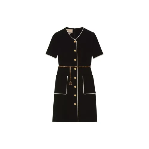 GUCCI Short-Sleeved Dresses Women's Black