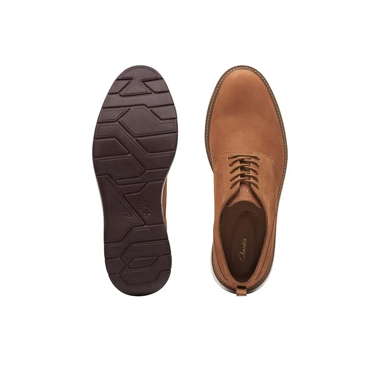 Clarks Casual Leather Shoes Men's Tan-3