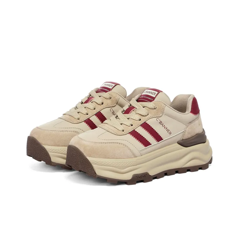 C°BANNER Low-Top Chunky Sneakers Women's Red Brown-1