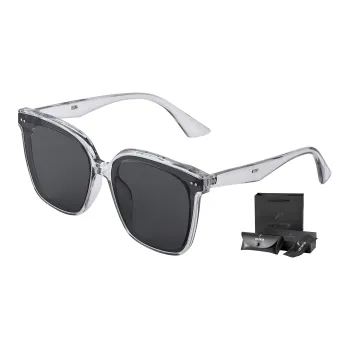 ENFANTIN Square Sunglasses Unisex Transparent Gray