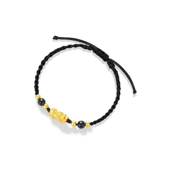 MOVER 999 Fine Silver Obsidian Bracelets Unisex