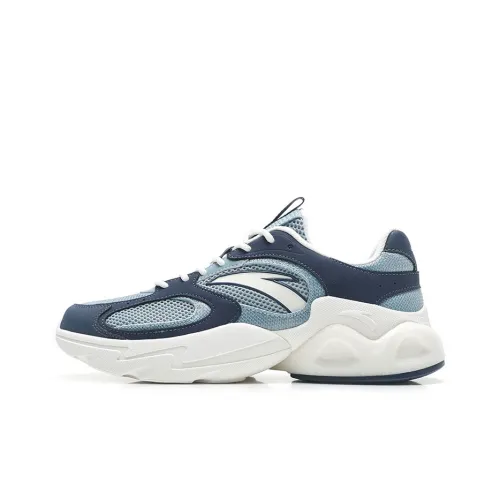 Anta Life Collection Anti Slip And Wear Resistant Rebound Low Top Sports Casual Shoes Men's Gray Blue