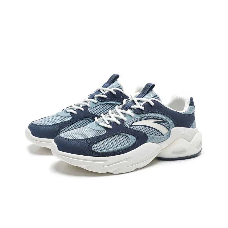 Anta Life Collection Anti Slip And Wear Resistant Rebound Low Top Sports Casual Shoes Men's Gray Blue-2