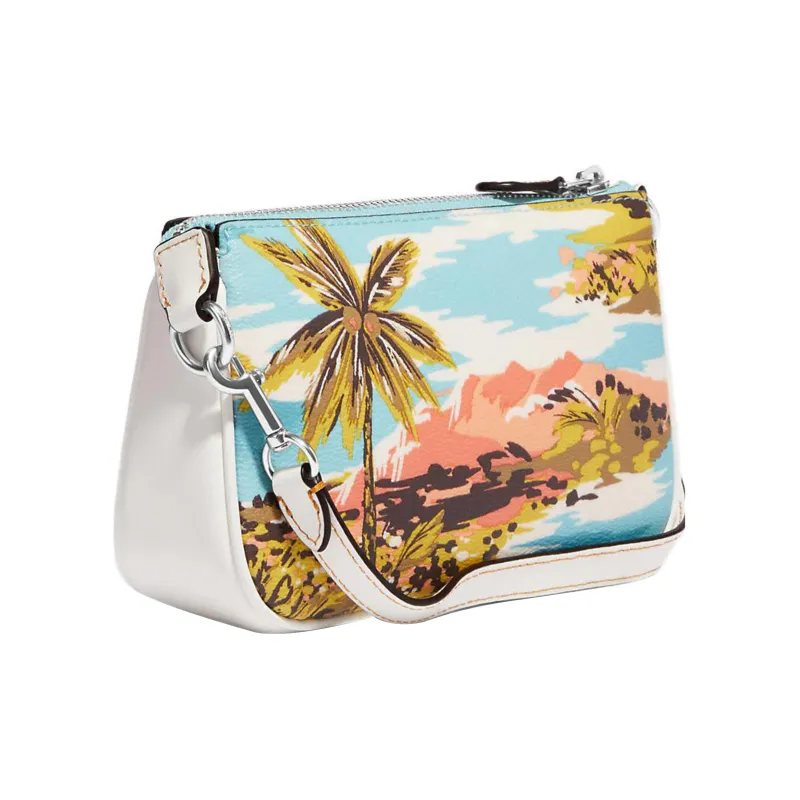 COACH Nolita Canvas With Leather Wrist Bag Clutch Trumpets Women's Multicolor-1