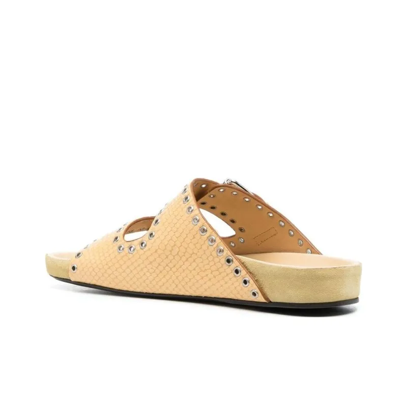 ISABEL MARANT Lennyo Snake-effect Leather Sandals-4
