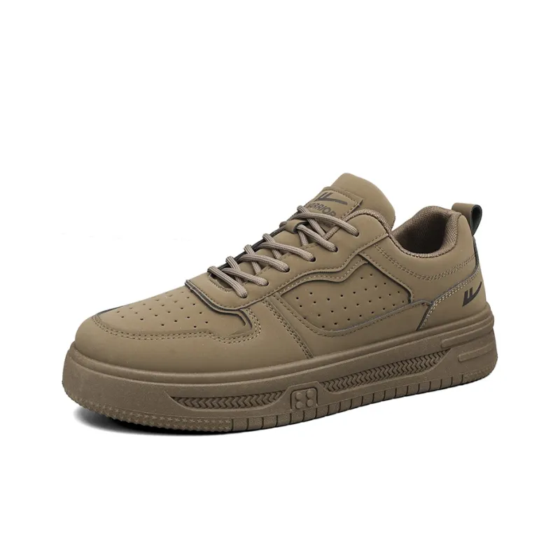 Warrior Slip Resistant, Abrasion Resistant, Breathable Low Top Skateboard Shoes Men's Dark Brown-1