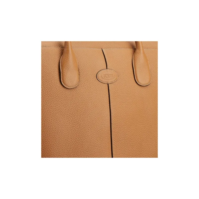 TOD'S DI Calfskin Tote Bag Shopping Bag Shoulder Bag Crossbody Bag Handbag Large Size Women's Brown-4