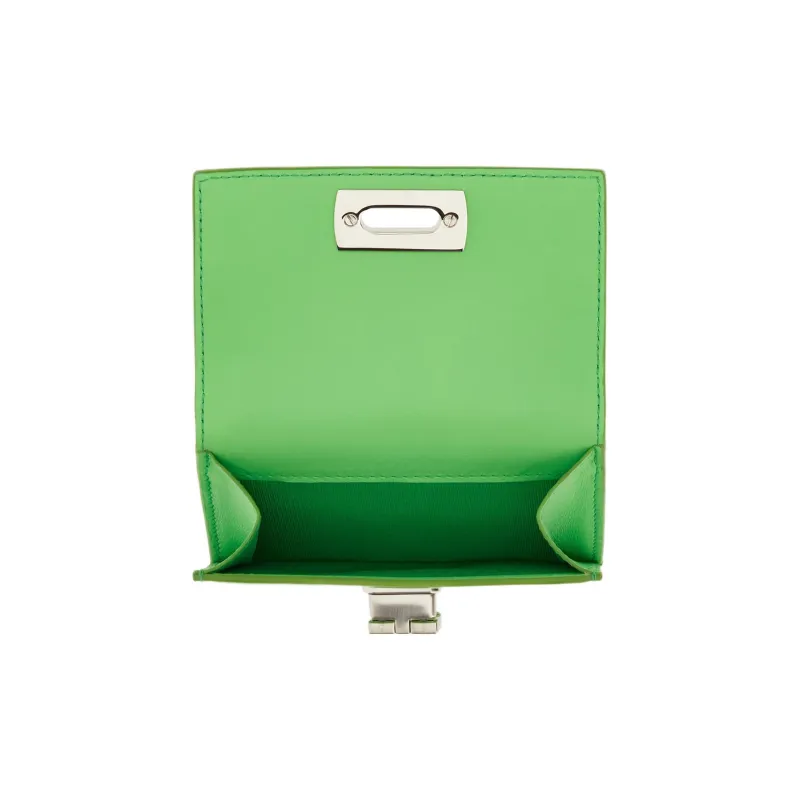 FERRAGAMO Cow Leather Wallet Trumpets Women's Green-4