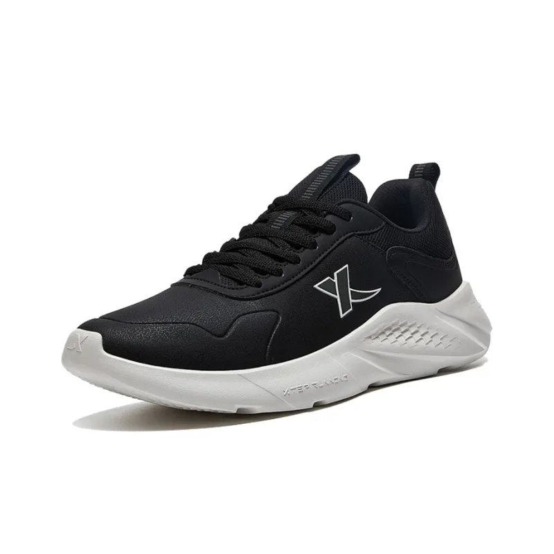XTEP Cushioned Anti Slip And Wear Resistant Warm Low Top Casual Running Shoes Men's Black White-2