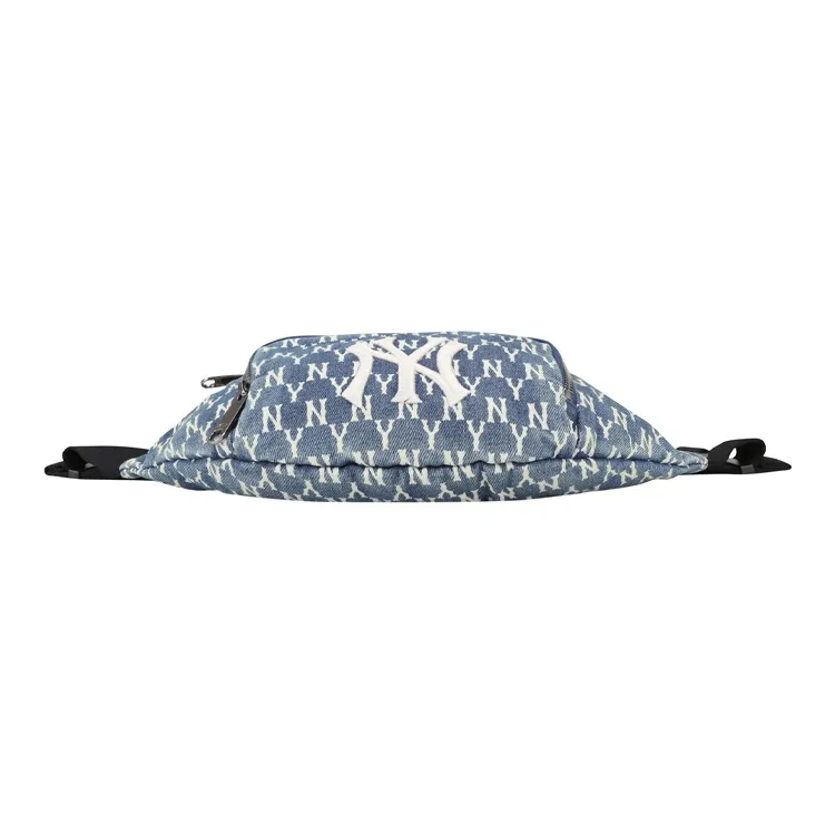 MLB Monogram Collection Cotton Crossbody Bag, Fanny Pack Regular Unisex Denim Blue-4