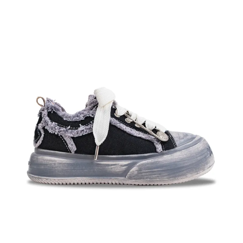 SOAP OPERA Wiping Color Series Canvas Shoes Unisex Low Top Gray-2