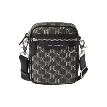 KARL LAGERFELD Fabric Shoulder Bag, Crossbody Bag Men's Black
