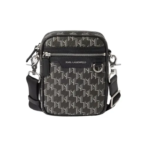 KARL LAGERFELD Fabric Shoulder Bag, Crossbody Bag Men's Black
