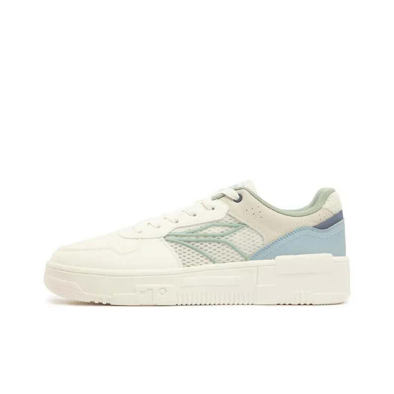 361° Anti Slip And Wear Resistant Breathable Low Top Skateboard Shoes Men's White Teal Blue-0