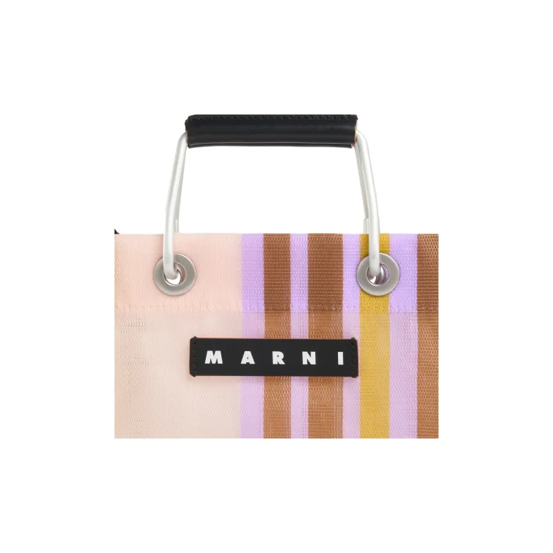 MARNI Polyamide Tote Bag, Shopping Bag, Handbag, Shoulder Bag, Crossbody Bag Mini Women's Purple/Multicolor-3
