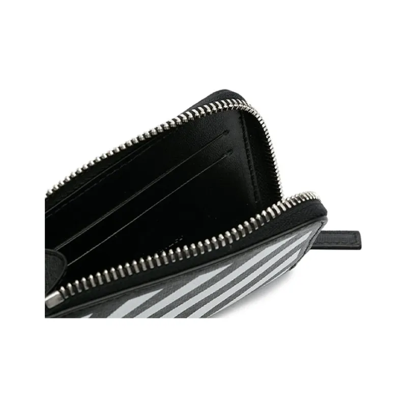 OFF-WHITE Diag Leather Coin Purse Card Holder Wallet Regular Men's Black-2