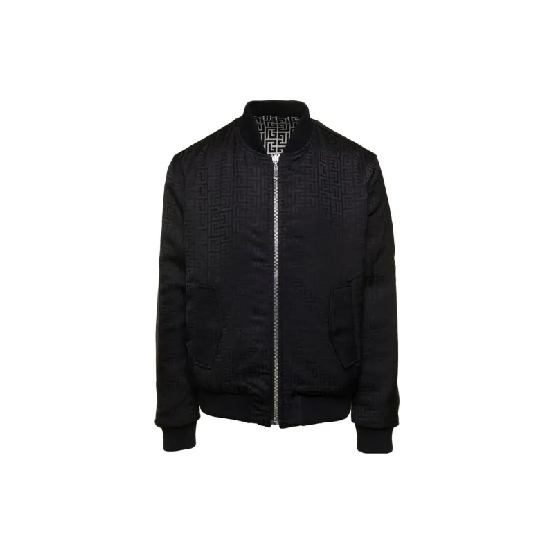 BALMAIN Monogram Print Reversible Bomber Jacket-1