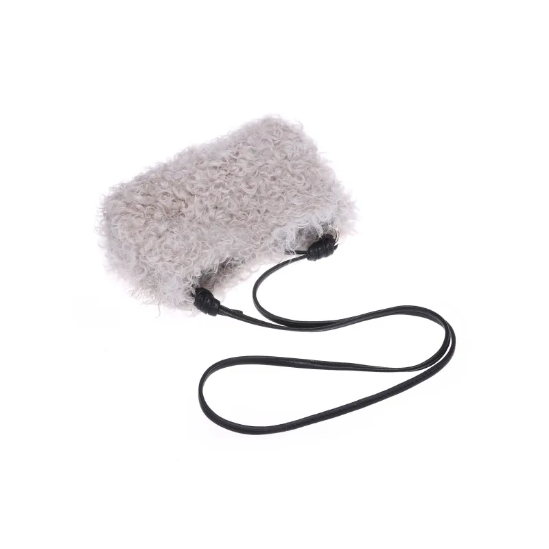 QULU Wool One Shoulder Handbag Small Size Women's Beige/Green/Black-2