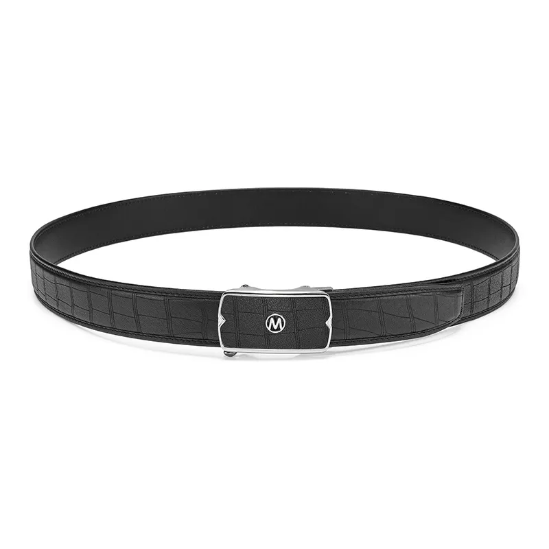 FAIRWHALE Stainless Steel Premium Automatic Buckle Deerskin Leather Belts Men's Width 3.5CM-3