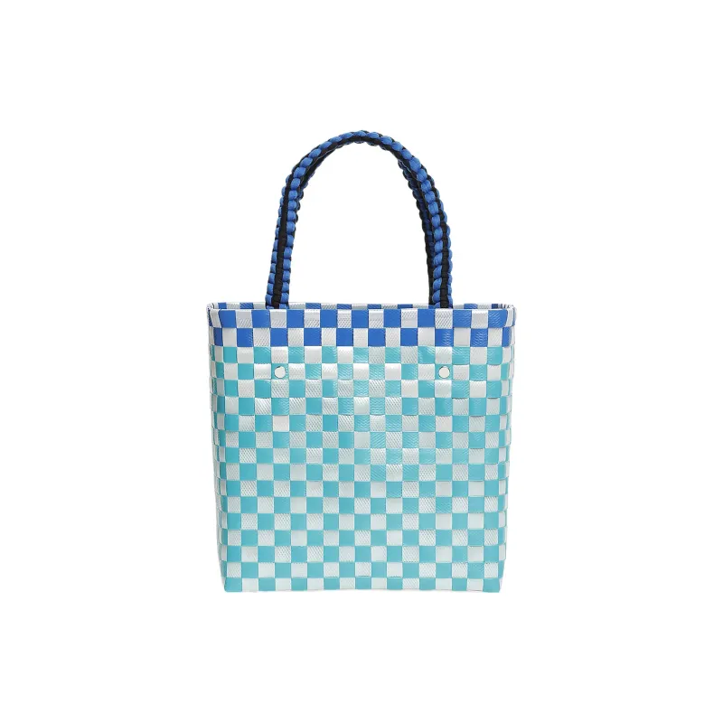MARNI Basket Series Polypropylene With Cow Leather Tote Bag Shopping Bag Handbag Women's Light Blue-2