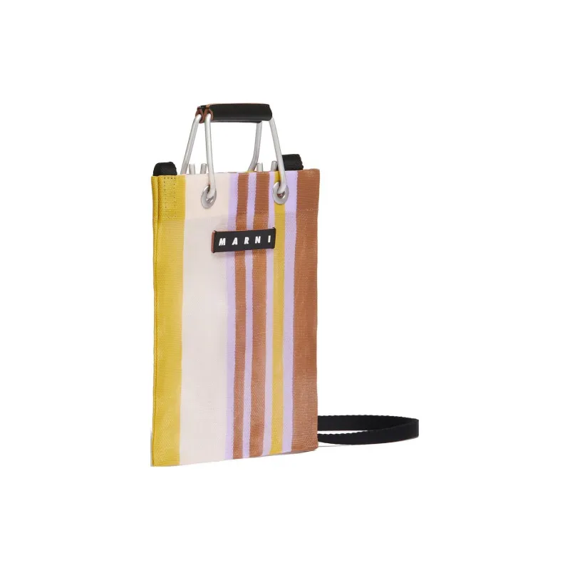 MARNI Polyamide Tote Bag, Shopping Bag, Handbag, Shoulder Bag, Crossbody Bag Mini Women's Purple/Multicolor-1