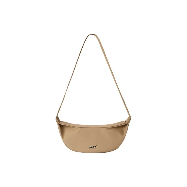 WPT PU Nylon Fabric Dumpling Bag One Shoulder Crossbody Fanny Pack Medium Size Unisex Black/White/Khaki/Green/Blue-14