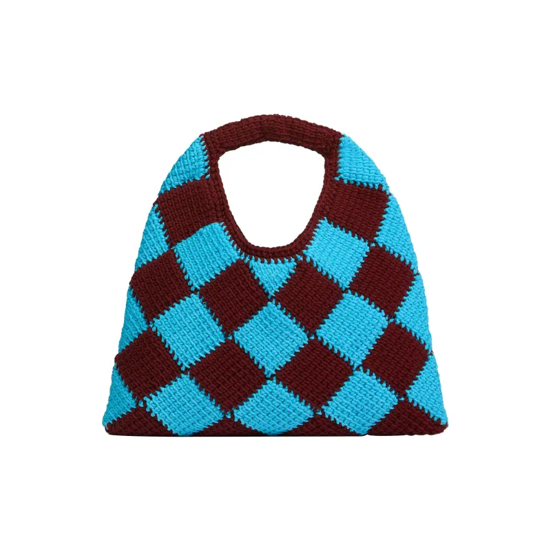 MARNI Acrylic With Cowhide Basket Bag Handbag Mini Women's Brown/Blue-2