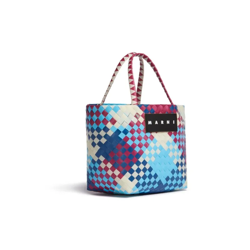 MARNI Polypropylene And Cow Leather Tote Bag Shopping Bag Handbag Mini Women's Purple-1