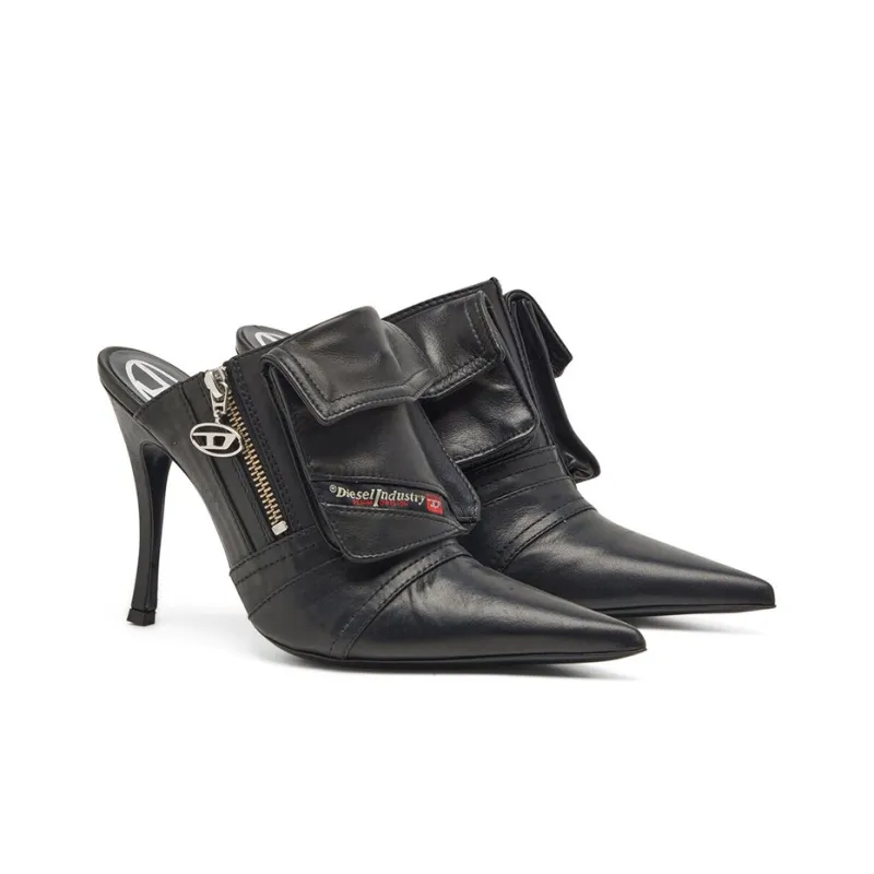 DIESEL D-Venus Pocket 100mm Leather Mules-3