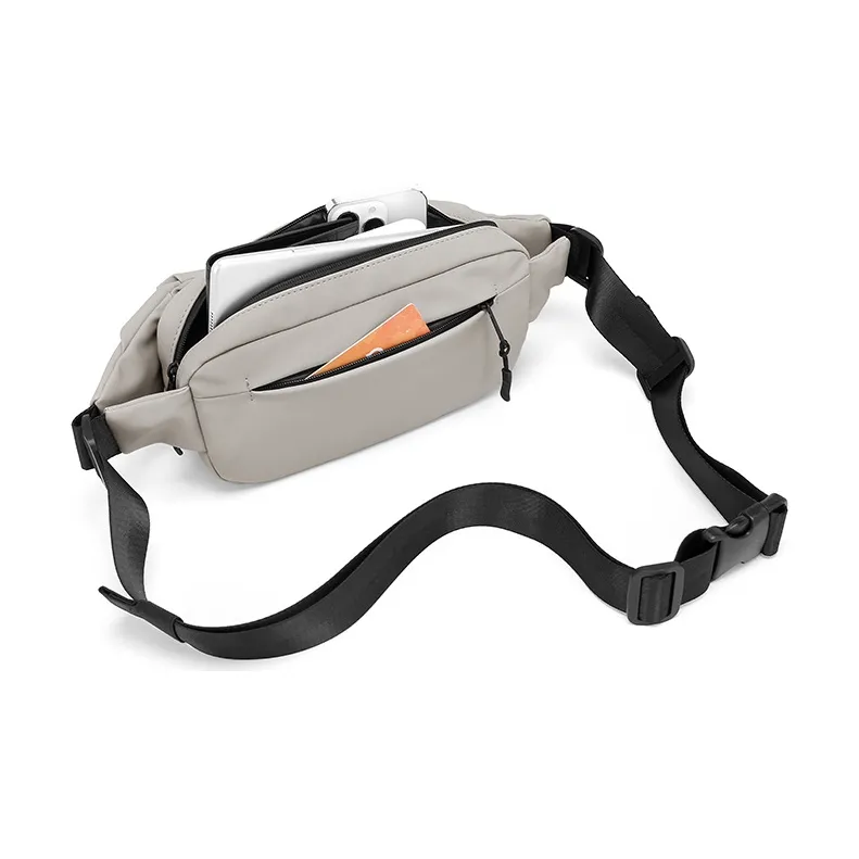MashaLanti PVC Fanny Pack Crossbody Bags Regular Men's Black/Khaki-11