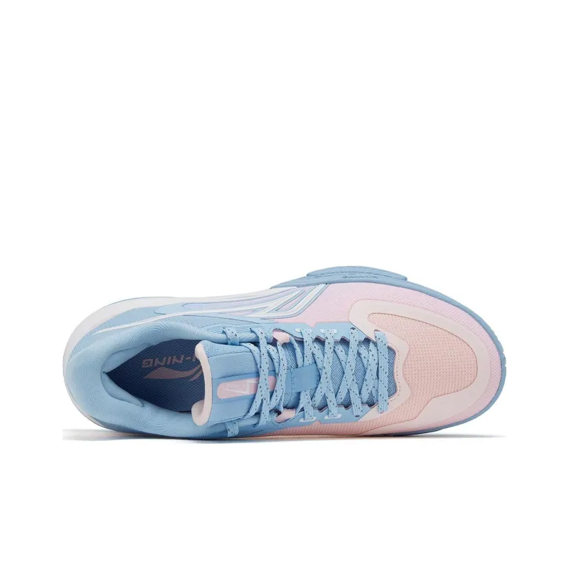 LiNing Flash Energy 3 Cushioning Anti Slip And Wear Resistant Low Top Basketball Shoes Men's Blue Pink-3