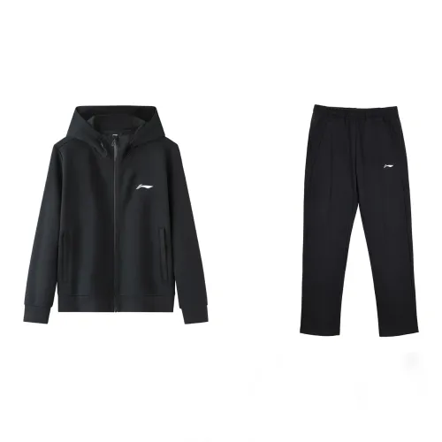 LINING Casual Sportswear Men Set Black+Black