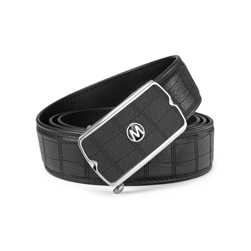 FAIRWHALE Stainless Steel Premium Automatic Buckle Deerskin Leather Belts Men's Width 3.5CM-2