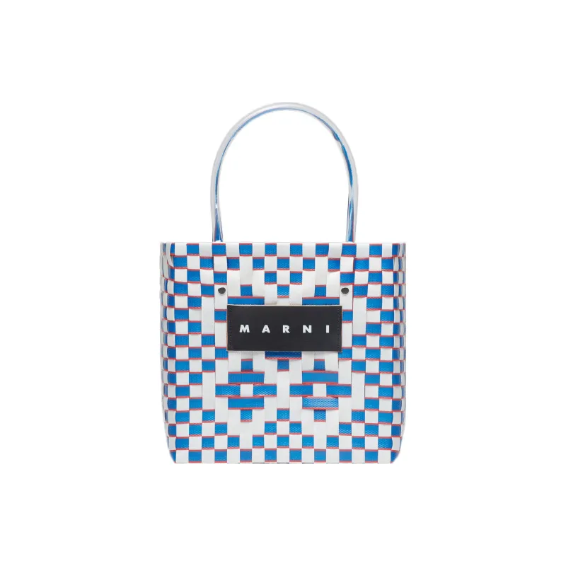 MARNI Basket Series Polypropylene Tote Bag Shopping Bag Handbag Women's White/Light Blue-0