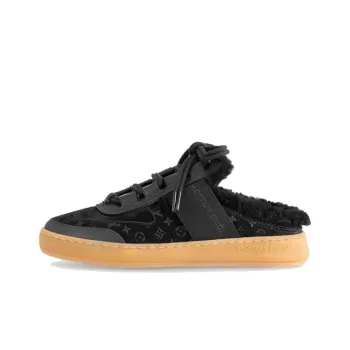 LOUIS VUITTON Lous Rubber Sole Abrasion Resistant Wrap toe Slippers Women's Black