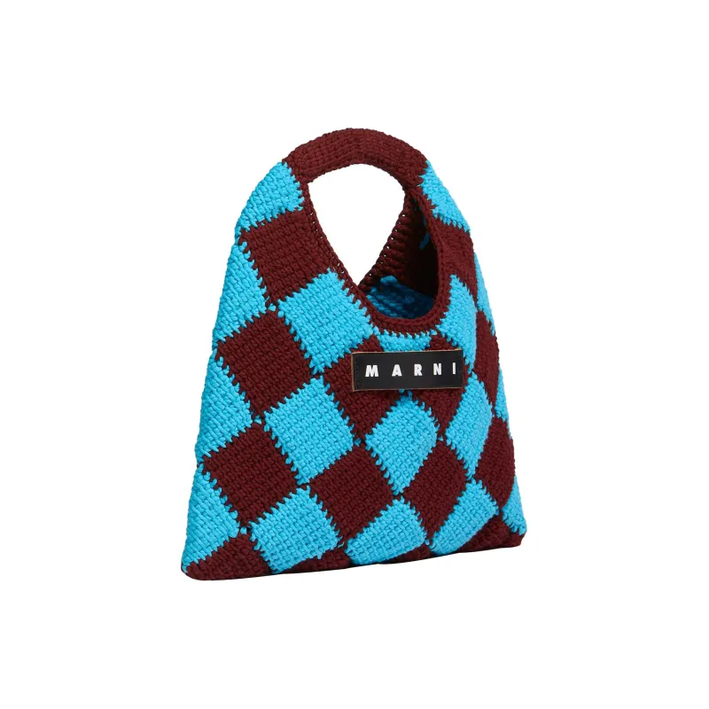 MARNI Acrylic With Cowhide Basket Bag Handbag Mini Women's Brown/Blue-1