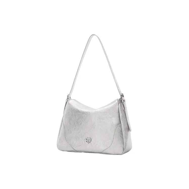 ONE TIME Synthetic Leather Tote Bag, Goddess Shoulder Bag Tubas Women's Black/Silver-2