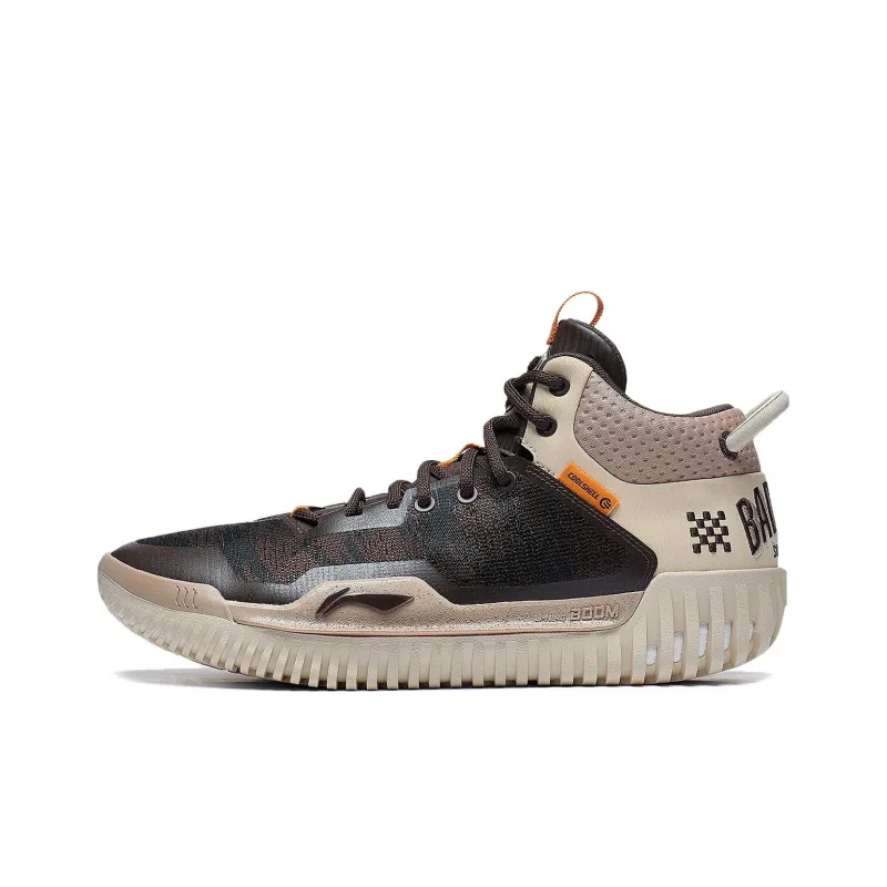 LiNing Badfive 3 Cushioning Wear Resistant Mid Top Basketball Shoes Men's Umber-0