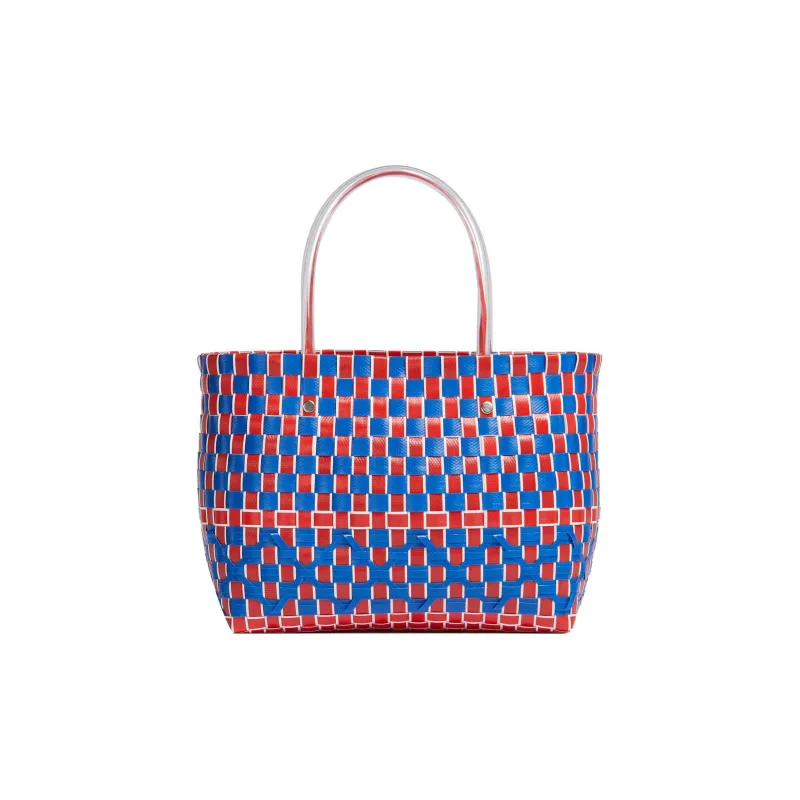 MARNI Polypropylene With Cow Leather Tote Bag, Shopping Bag, Handbag Women's Blue/Red-2